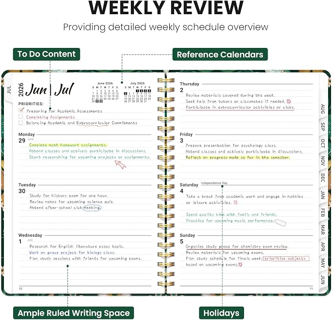 ZOTIA Planner 2026-2027, Jul 2026-Jun 2027 Weekly & Monthly Calendar