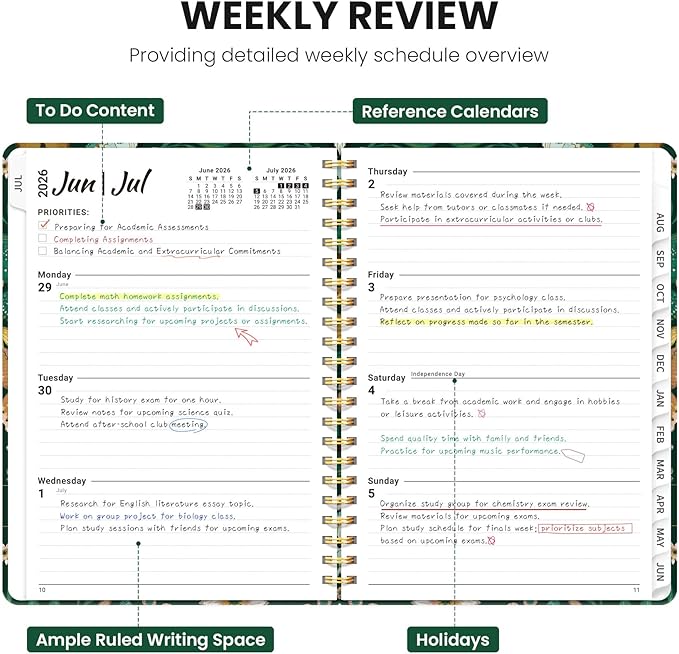 ZOTIA Planner 2026-2027, Jul 2026-Jun 2027 Weekly & Monthly Calendar