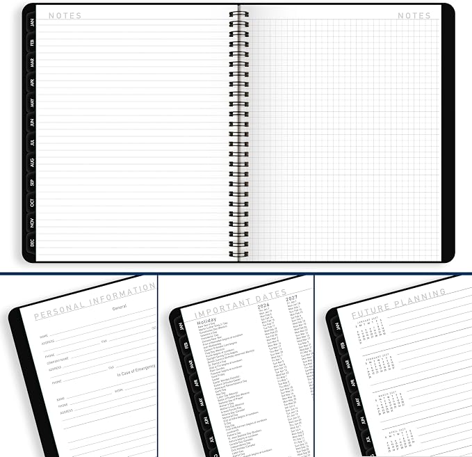 AT-A-GLANCE 2026 Planner, Weekly & Monthly, 7" x 8.75", Medium, Contemporary Lite, Black (7054XL0526)