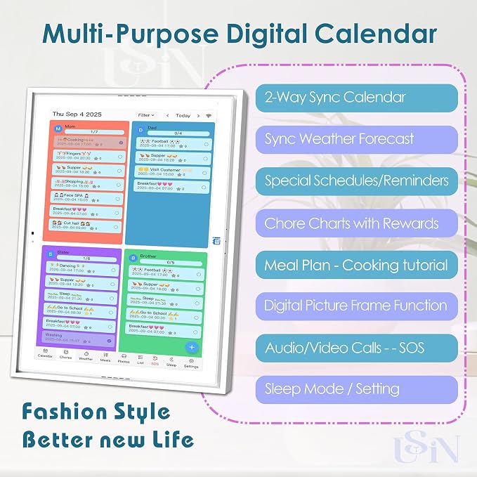 15.6" Digital Wall Calendar No Monthly Fee Family Hub Touchscreen