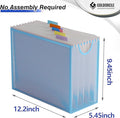 Letter-Size Hanging File Organizer (Blue, with 5 Grey Folders) | File Holder Filing Box for Desk, Metal Mesh Desk File Folder Storage for Office(No Assembly Required)