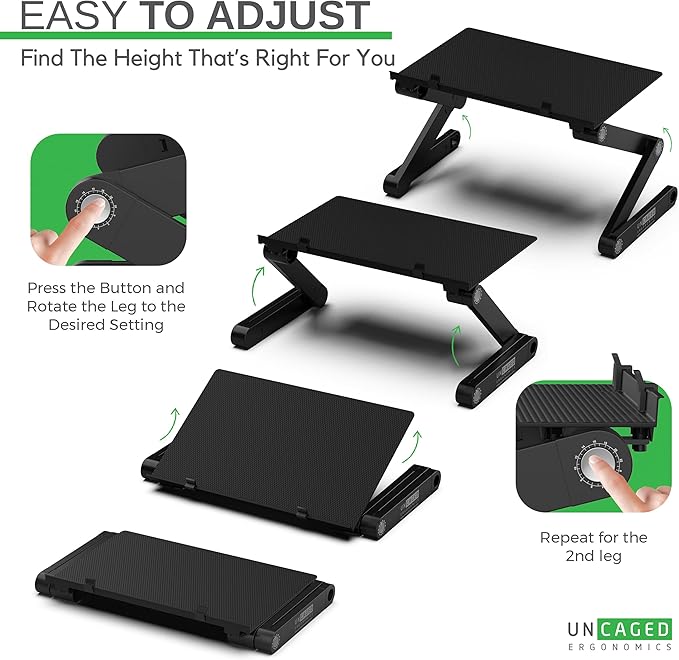 WorkEZ Monitor Stand, Single Mount Height Adjustable Monitor Riser for Desk, Ergonomic Desktop Computer Stand