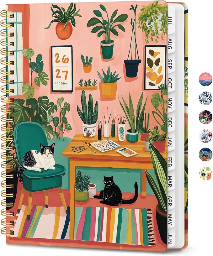 Planner 2026-2027, Academic Year Monthly & Weekly Planner Caledndar, July 2026 - June 2027, Hardcover Large Planning Agenda Book with Tabs for School Office Supplies, 8.5" x 11" - Creative Corner