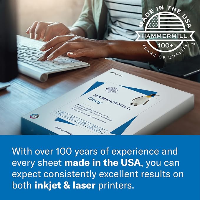 Hammermill Cardstock, Premium Color Copy, 60 lb, 18 x 12-100 Bright, Made in the USA Card Stock, 120040R - 1 Pack (250 Sheets)