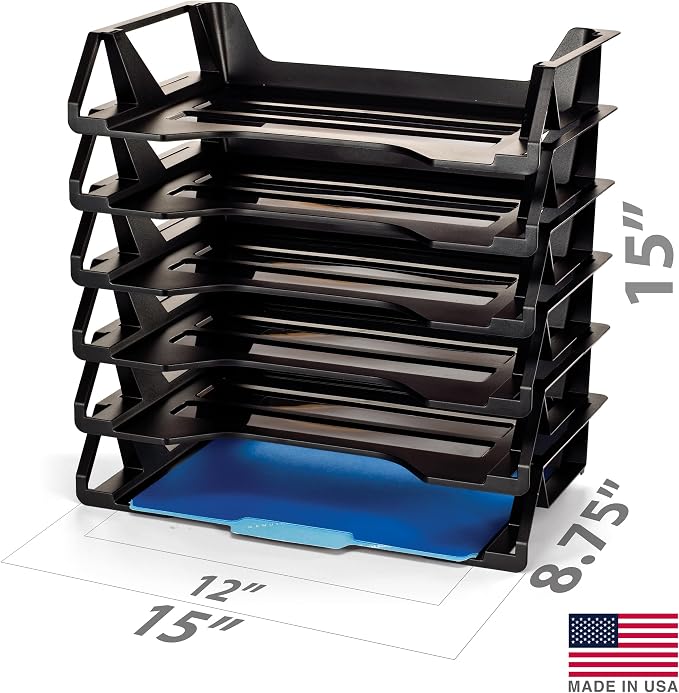Officemate Recycled Desk Tray, Side Load, 15 1/8 x 8 7/8 x 15, Letter/A4, 6/PK (26212)