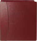 Vintage Faux Leather 3-Ring Binder, 2-Inch Spine, Round Ring, Fits Letter Size 8.5" x 11" Paper, Built-in Interior Pockets, Professional Document Binder (Red, 2 Inch)