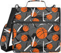 Aslsiy Zipper Binder Bag for Girls Boys Grunge Basketball Pattern Kids 1.5 inch 3-Ring Binder Organizer with Shoulder Strap for School Office Supplies