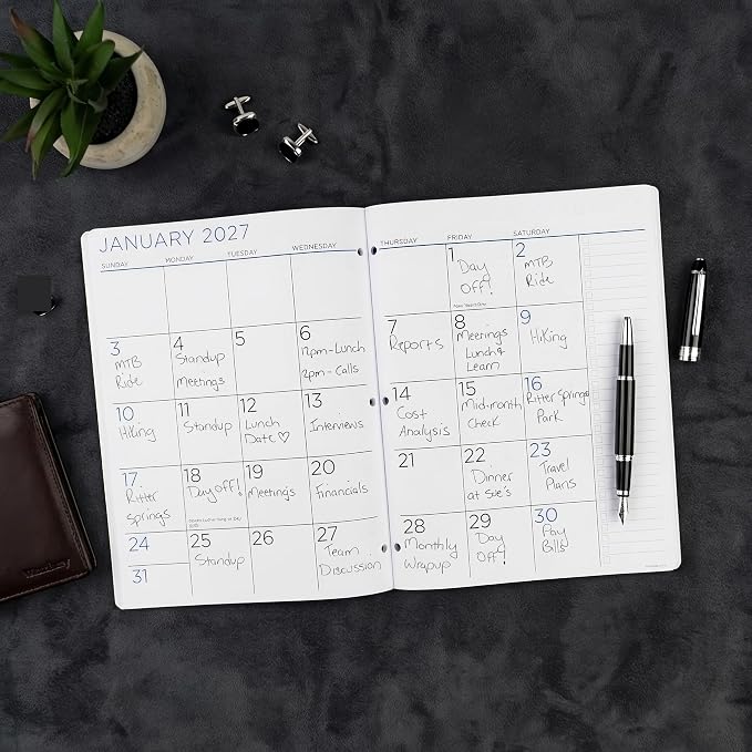 SEE IT BIGGER Home/Office 2-Year Medium Monthly Planner, April 2026 – March 2028, 11.5 x 8 Inches and SUHEYLA Twin Pen (Multi Color)