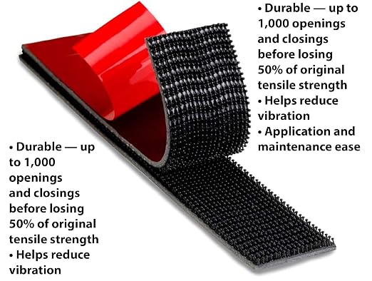 3M Dual Lock Reclosable Fastener TB3870, Black, 1 in x 10 ft, Type 250/250 | Heavy Duty, Industrial Use, Indoor/Outdoor, Great for Metal, Acrylic, PC, ABS, Powder Coated Paints, (1 Mated Strip/Bag)