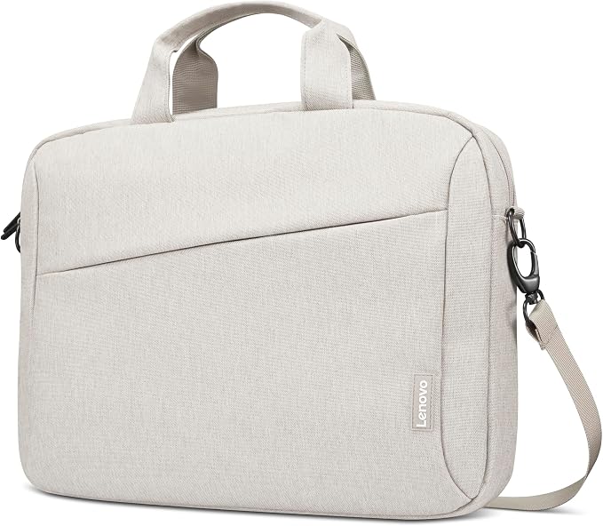 Lenovo 16" Laptop Bag T210 (ECO), Water-Resistant Laptop Sleeve Case with EVA Protective Padding, Dual Compartments, Travel Strap, Eco-Friendly Recycled Material, Fits Up to 16-Inch Laptops, Beige