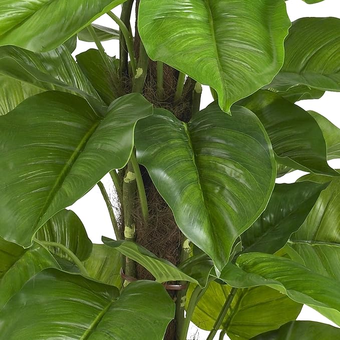 Nearly Natural 6583 Large Leaf Philodendron Decorative Silk Plant, 52-Inch, Green | Twisting Stems, Large Lifelike Foliage, Maintenance-Free, Nursery Pot Included, Perfect Office or Living Room Accent