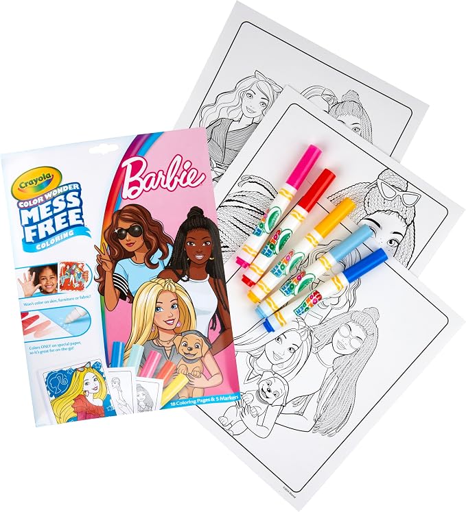 Crayola Barbie Color Wonder Coloring Set, Mess Free Coloring Book Pages for Toddlers, Travel Activity, Barbie Gift & Toys for Kids