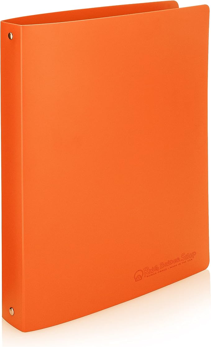 Premium Economy 3 Ring Binder, 1 Inch Pull-Open Round Rings, Holds 175 Sheets, Flexible, Lightweight, 4-Pack, Side Opening, Orange