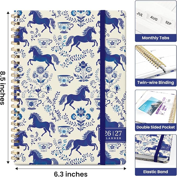 Academic Planner 2026-2027, Jul 2026-Jun 2027 Monthly & Weekly Planner