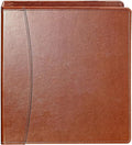 Brown Leather 3-Ring Binder with Round Rings, 1.5-Inch Spine | Fits 8.5 x 11 Paper & Sheet Protectors, Binder Organizer with Pockets for Office, School, Home, Business