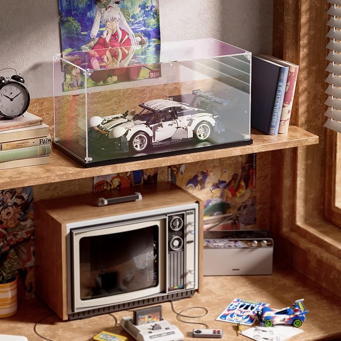 Clear Acrylic Display Case, Easy Assembly Large Showcase Box(16x8x8 inch) | dofopo Dust Protection Case for Action Figures and Dolls, Alternative Glass Box for Collectibles Commemorative Gifts