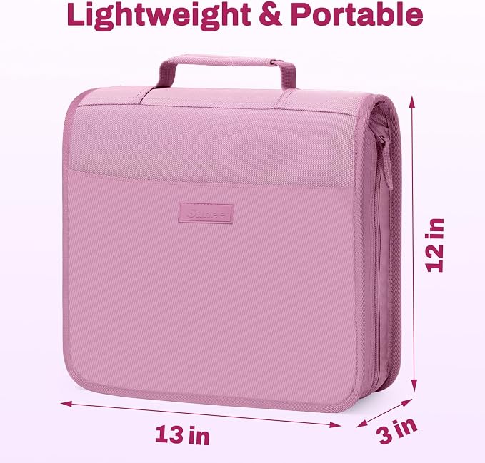 Zipper Binder with Handle, 1.5 Inch O-Ring, 325 Pages Capacity, with 5-Tab Expanding File Folder for Classified Storage, Small Size Lightweight Zipper Bag for Middle School Students, Grape Purple