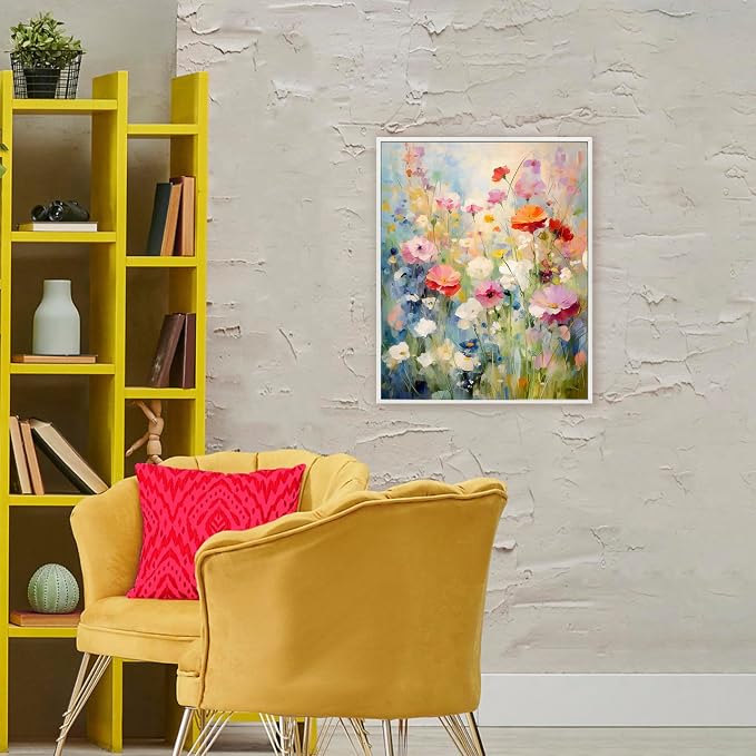 'Wildflower Breeze Impression'| Framed Giclee Art | Stupell Industries | White, 24 x 30 Inches, Easy to Hang and Sturdy, Made in USA, by Creative Studio