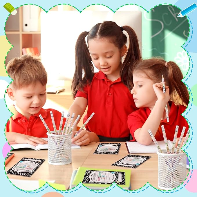Tenceur 48 Set Back to School 2nd Graders Pencils & Cards Gifts Bulk
