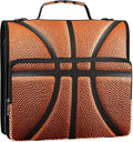 Basketball Ball Skin 3 Ring Binder Bag 1.5 inch Binder Organizer with Zipper Shoulder Strap 500 Sheet Documents Storage for School Office