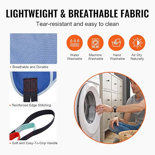 VEVOR Full Body Patient Lift Sling & Commode Opening, Patient Lift Medical Sling for Safe Bathing, Toileting, Polyester Patient Aid Commode Sling for Elderly, Disabled, Bedridden, 600LBS (Large Size)