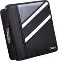 Case-it Zipper Binder | Dual 1.5" D-Rings | 500-Sheet | Z-176 Jet Black | Z Shape, Two Binders in One, Double-Sided, Multiple Pockets, Shoulder Strap, School & Office