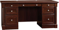 Sauder Palladia Office Desk with Drawers, Executive Desk with File Cabinet Storage, Cable Management, Keyboard Tray, in Select Cherry Finish