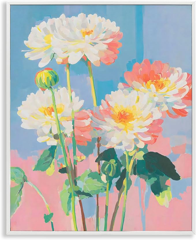 'Colorful Chrysanthemum Impressions'| Framed Giclee Art | Stupell Industries | White, 11 x 14 Inches, Easy to Hang and Sturdy, Made in USA, by Sisi and Seb