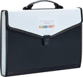 Legal Size 13-Pockets Expanding File Folder with Handle, Plastic Accordion Filling File Folder Expandable Monthly Portable Paper Document Organizer for Office School & Home (Black-1)