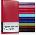 Gallery Leather Pocket Monthly Planner 2026-2027 Camden Red