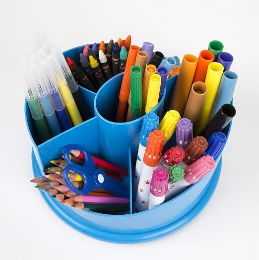 Revolving Desktop Art Carousel – 101-Piece Kids Art Supply Set for Ages 4+ | Creativity, Fine-Motor Skills & Sensory Learning Toy