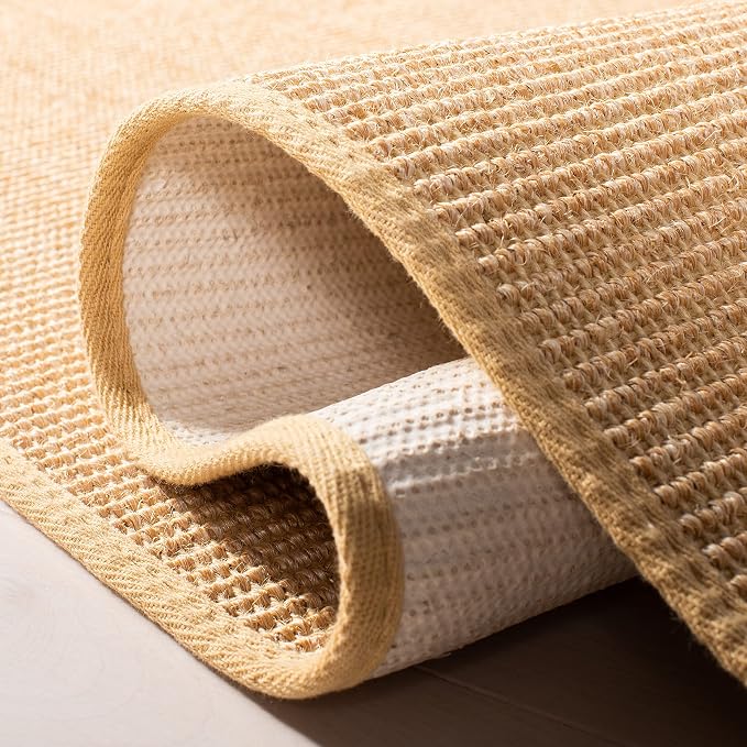 Martha Stewart x SAFAVIEH Area Rug Collection - 5' x 8', Natural Brown, Sisal & Jute, Farmhouse Style, Ideal for Living Room, Bedroom, Office, Dining Space (MSR9501A)