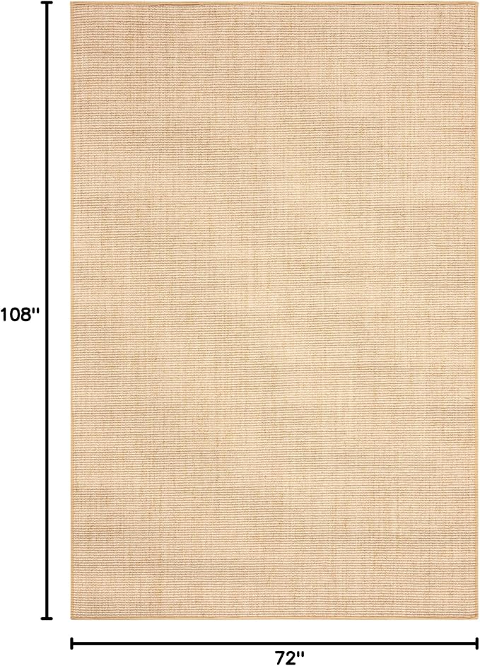 Martha Stewart x SAFAVIEH Area Rug Collection - 6' x 9', Beige & Ivory, Sisal & Jute, Farmhouse Style, Ideal for Living Room, Bedroom, Office, Dining Space (MSR9501C)