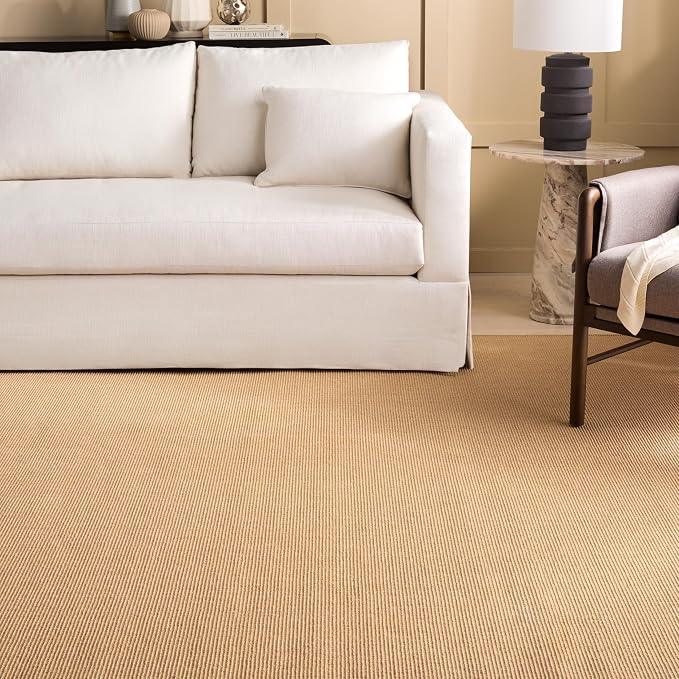 Martha Stewart x SAFAVIEH Area Rug Collection - 9' x 13', Natural Brown, Sisal & Jute, Farmhouse Style, Ideal for Living Room, Bedroom, Office, Dining Space (MSR9501A)