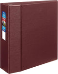 Avery Heavy-Duty 3 Ring Binder, 4 Inch One Touch EZD Rings, 4.5 Inch Spine, 1 Maroon Binder (79364) | For School, Home and Office Organization, DuraHinge Tear-Resistant Spine, DuraEdge Split-Resistant Sides, Interior Pockets