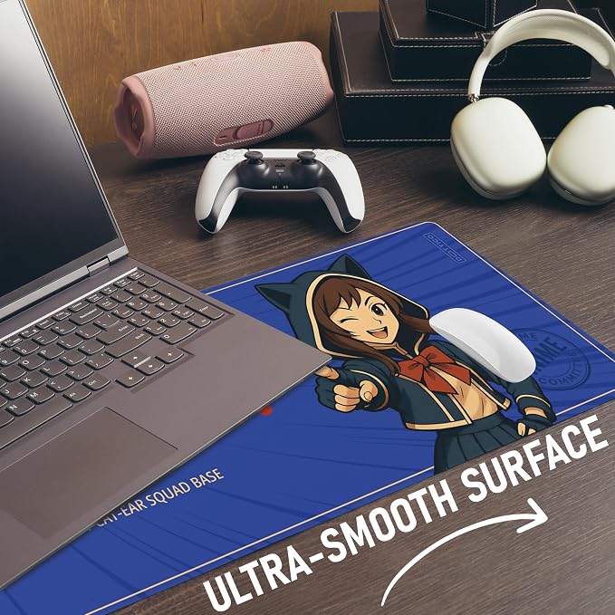 XL Anime Gaming Mouse Pad – Large Japanese Art Desk Mat for Keyboard & Mouse – Non-Slip Water-Resistant Surface, Stitched Edges – 31.5x11.8 in (X-Large Anime)