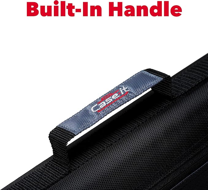 Case-it The Dual 2-in-1 Zipper Binder Two 1.5-Inch D-Rings, 600 Sheet Capacity, Pencil Pouch & Multiple Pockets School & Office Organizer with Shoulder Strap Dual-101 Fire Engine Red(Pack of 6)