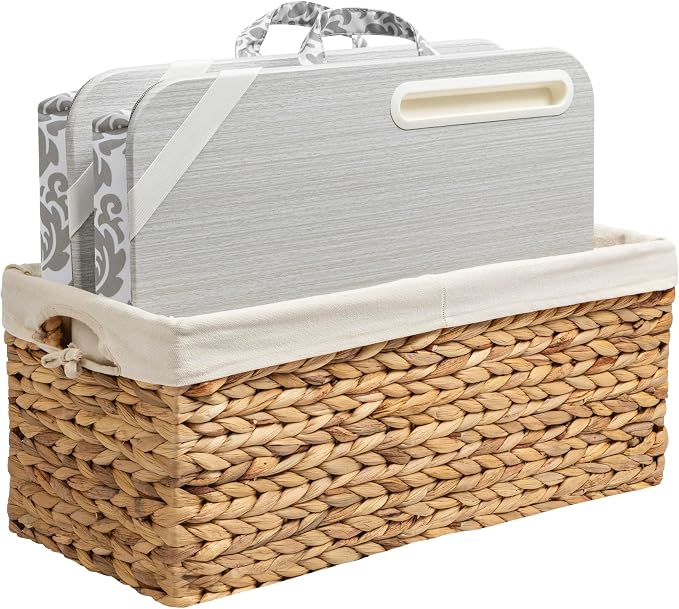 LAPGEAR Designer Lap Desk – Gray Damask, 2-Pack with Storage Basket