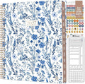 bloom daily planners 2027 Planner for Women (8.5" x 11") - Weekly & Monthly Calendar Year (January to December) Softcover Agenda Book Organizer with Stickers & Stencil - Blue & White Floral
