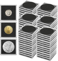 60 Pcs Clear Coin Collection Holders with 5-Size Sponge Gaskets | Plastic Coin Slabs & Coin Protectors for Silver Dollar Collectors Collection Supplies, (5 Diameters: 20/25/30/35/40mm), Black