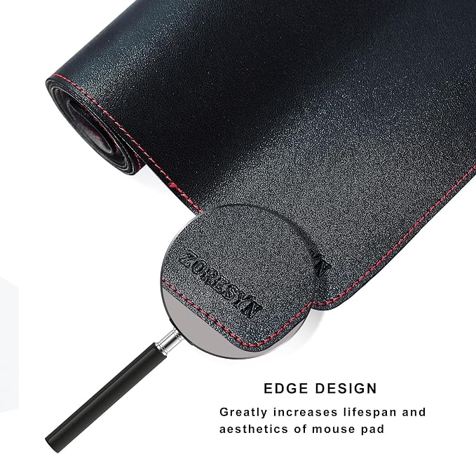 ZORESYN 63.0"x31.5" PU Leather Desk Pad Protector, Large Mouse Pad, Executive Computer Office Desk Mat, Non-Slip Waterproof Desk Writing Pad for Office and Home (Black)