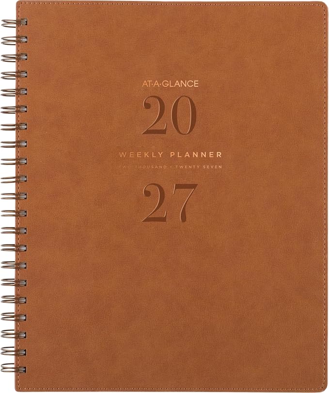 AT-A-GLANCE® Signature Collection 2027 Weekly Monthly Planner, Brown, Large, 8 1/2" x 11"