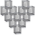 Segarty Pen Cup Holder, 12 Pack Square Silver Pen Holder for Desk, Multifuntional Mesh Pencil Cups Containers for Marker, Office Supplies, School Students, Home Desktop, Brush Organizer