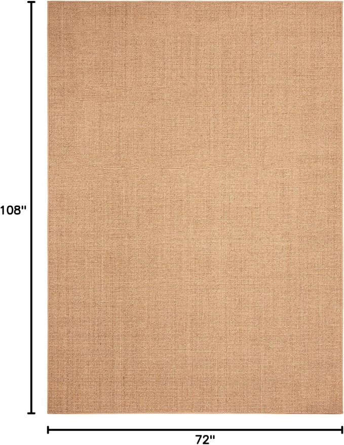 Martha Stewart x SAFAVIEH Area Rug Collection - 6' x 9', Beige, Sisal & Jute, Farmhouse Style, Ideal for Living Room, Bedroom, Office, Dining Space (MSR9501B)
