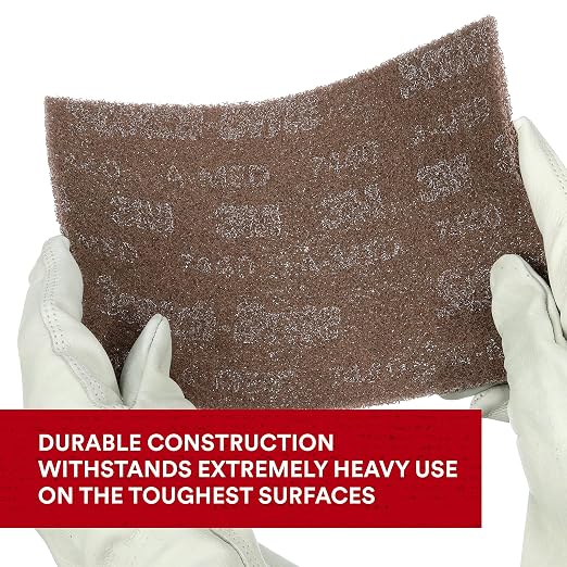 3M Scotch-Brite Heavy Duty Hand Pad 7440B, 6 in x 9 in, Pack of 40, Hand Sanding Pad - Metal Deburring and Finishing Pad - Coating and Corrosion Removal