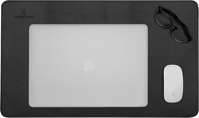 Gallaway Leather Desk Mat,Desk Writing Pad - Office Desk Pad, Medium 24" x 14" Black, Desk Mats on Top of Desks, Gift Ready Elegant Computer Desk Mat Desk Cover Desk Pad Protector PU Leather
