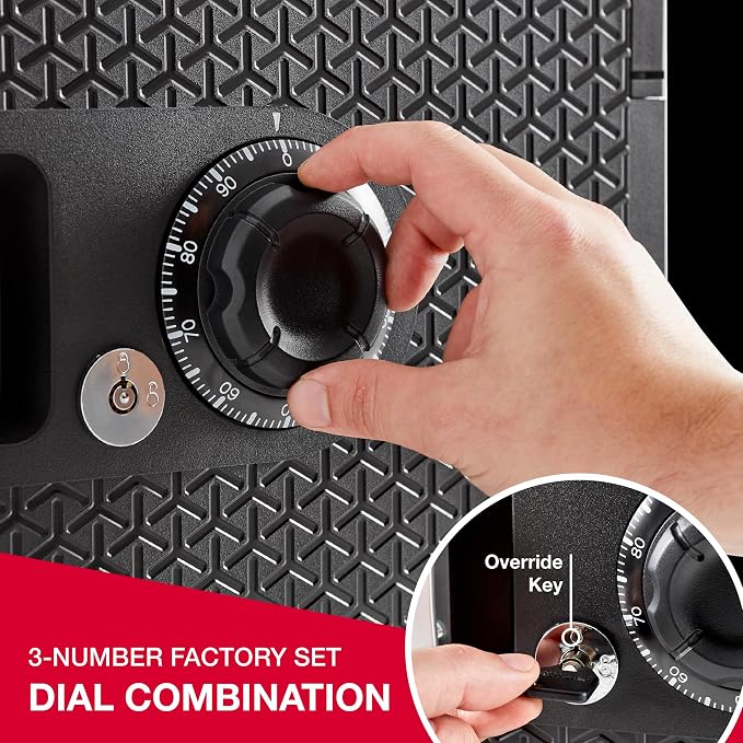SentrySafe Large 0.81 Cubic Feet Fireproof Safe with Dial Combination Lock for Home or Office Protects Money, Documents, or Other Valuables, FPW082K