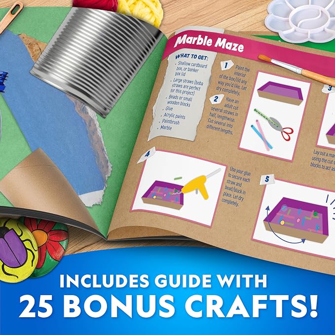 National Geographic Mega Arts and Crafts Activity Kit for Kids Ages 8-12 | Rock Painting, Weaving Loom for Kids & Birdhouse Craft, 3 Creative Projects, 25 Bonus Activities, Art Supplies, Birthday Gift