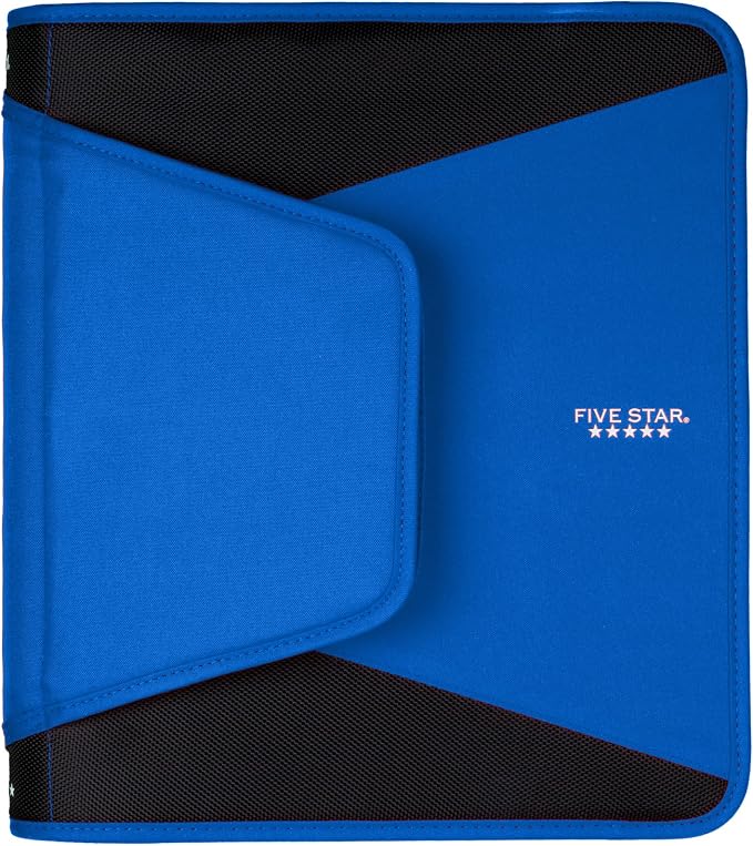 Five Star 1-1/2 Inch Zipper Binder, 3 Ring Binder, 3-Pocket Expanding File, Durable, Color Selected For You (28012)