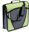 Case-it School Zipper Binder | 3-Inch O-Rings | 600-Sheet | D-146 Key Lime | Mighty Zip Tab, 5-Subject Expanding File Folder, Multiple Pockets, Storage Organizer, Shoulder Strap, Office